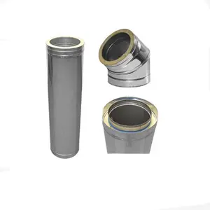 Spigot Lock Type Insulated Double Wall Chimney Pipe L 0.5メートルStove/Fireplace