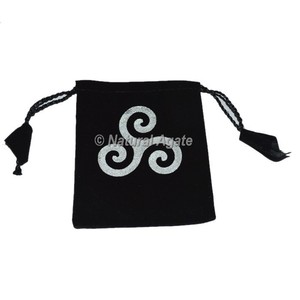 Wholesaler of Triple Spiral Printed Black Pouch | Spiral Printed Black Pouch - Product Image 1