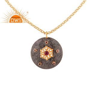 ชุดสร้อยคอทัวร์มาลีนสีชมพูสวยแฟชั่นสำหรับสาวทันสมัยสร้อยคอเงินชุบทอง18K สำหรับผู้ค้าส่งเครื่องประดับ - Product Image 1