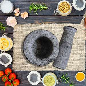 ครกและสากหินอ่อนทรงกลม ดีไซน์สวย คุณภาพสูง สำหรับใช้ในครัว ราคาไม่แพงในอินเดีย - Product Image 4