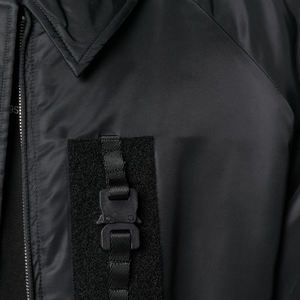 Blouson aviateur noir coupe ajustée pour homme avec col montant, manches longues, fermeture éclair, respirant pour la saison hivernale - Product Image 5