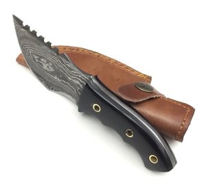 Tracker personnalisé en acier damas fait à la main couteau de frappe avec manche en corne de bois lame D2 meilleure qualité d'utilisation industrielle prise en charge OEM - Product Image 3