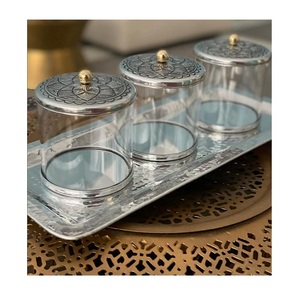 Vente en gros d'artisanat indien décoratif de luxe 2pcs coffret en acrylique avec couvercle de vadrouille en bois couvercle en os pour bijoux coffrets cadeaux - Product Image 5