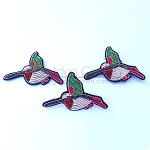 Handmade Bullion Wire Embroidery Design bird for Brooch | Wholesale Bullion Wire Bird Brooch