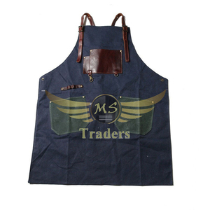 Tablier à outils de soudage Black Smith avec poche Tabliers faciles à porter Sangles en cuir multifonctions personnalisées Travail de barbier à café imperméable - Product Image 4