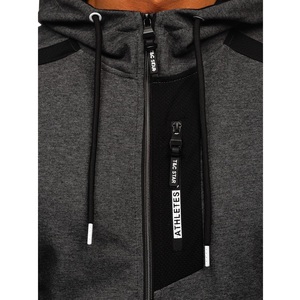 Sudadera de algodón con capucha para hombre, ropa deportiva masculina de alta calidad, Casual, a la moda, con forro polar, tamaño personalizado y logotipo, 2022 - Product Image 3