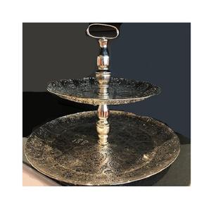 Soporte para pasteles de doble nivel Soporte para pasteles de color dorado de metal con soporte para pasteles y postres de calidad superior a bajo precio - Product Image 2