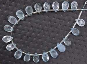 De calidad superior 1 Strand aguamarina Natural de piedras preciosas facetas pera forma cuentas marzo piedra Aqua de fabricación de la joyería - Product Image 4