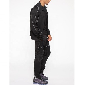 Vente en gros Nouveau panneau réfléchissant pour hommes Ensemble de jogging d'entraînement bicolore de travail Survêtements en nylon à réflecteur 3m avec fermeture éclair OEM - Product Image 3