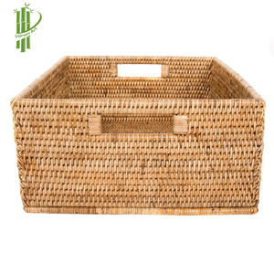 Naturel Plateau En Rotin À La Main Panier De Rangement Pour Salle De Bains Et Cuisine Décor À La Maison - Product Image 2