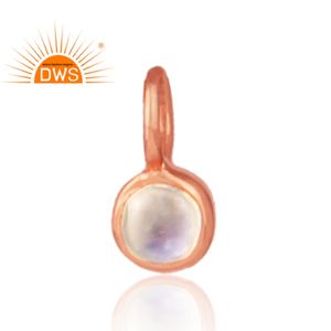 Accesorios de joyería lindo redondo Arco Iris piedra lunar piedra preciosa oro rosa plata esterlina colgante colección clásica - Product Image 1