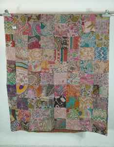 Custom Made Ethnic <b>Indian</b> Printed Kantha <b>Quilts</b> Made From 100 % Cotton Fabrics for Home Textile & Interior Designers - Product Image 2