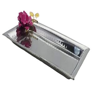 Best Food Serving <b>Tray</b> for Home Wedding Party Kitchen Serving Dish <b>Decor</b> <b>Silver</b> Color Modern Design Stainless Steel Serving <b>Tray</b> - Product Image 1