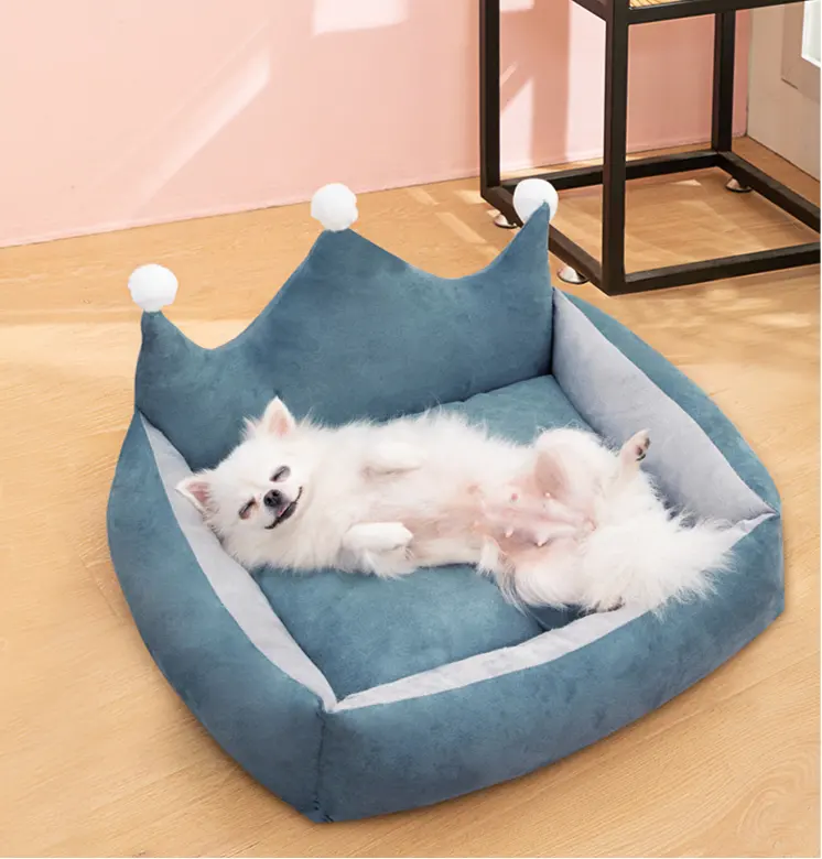 Cama para mascotas con forma de corona, diseño moderno de princesa, desmontable y lavable, cálida, de lujo, para perro, venta al por mayor