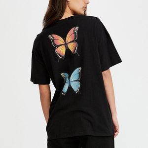 T-shirt col rond style nouveau avec de belles impressions et des mots, 100% coton, pour femmes - Product Image 3