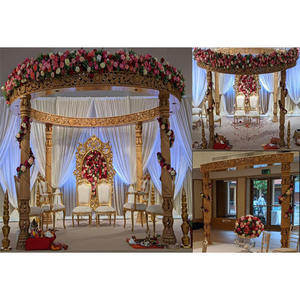 Queen Mandap 4-Pilar Boda Decoración Circular Fascinante Asombroso Cuatro Pilares Mandap para Bodas - Product Image 1