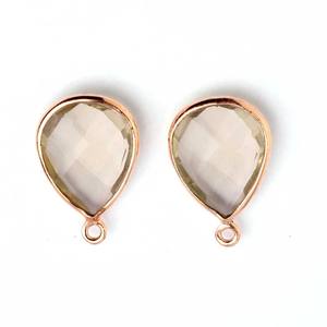 12x16mm Lemon Quartz Faceted Gemstone Bezel 18k Gold Plated <b>Sterling</b> <b>Silver</b> Pear <b>Charm</b> Pendant Necklace <b>Bracelet</b> Gift - Product Image 4