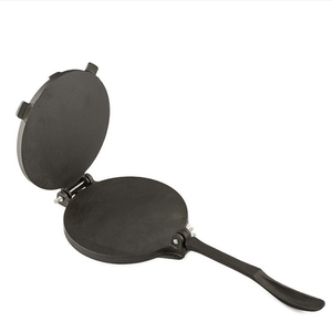 Presse à tortillas <span class=keywords><strong>en</strong></span> <span class=keywords><strong>fonte</strong></span> - 6,5 pouces, pré-assaisonnée, avec poignée, pataconera pour tortillas de farine - Product Image 2