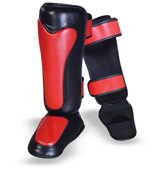 Profession elle Sport Shin Guard Kickboxen Bein polster Protector Shin In Step Rot Schwarz