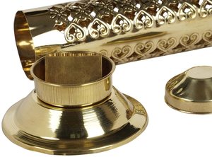 Quemador de fragancia de latón Popular portátil para varitas de incienso flores grabado hecho a mano diseño exclusivo Primavera Verano otoño - Product Image 5