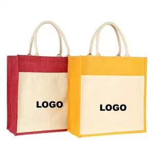 Custom Ecological Laminated Jute Bags Non Woven Promotional Bag Shopping Tote Gifts Silk Customized Logo Item Style Time Pattern