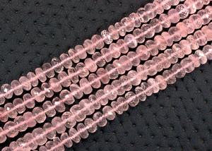 Cuentas Rondelle facetadas de cuarzo rosa Natural de 1 hebra de alta calidad, 7-7,5mm, brillantes para DIY pulsera, collar, fabricación de joyas rosas - Product Image 3