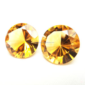 Citrine พลอยสังเคราะห์สังเคราะห์ที่มีคุณภาพสูงผลิตตามสั่งแบบหลวมสีเหลืองมะนาวกึ่งมีค่าตัดเป็นชิ้นเล็ก - Product Image 3
