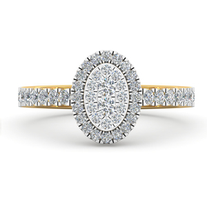 Anillo de aniversario de oro amarillo de 14 quilates para mujer, sortija de aniversario, Diamante redondo, Natural, impresionante - Product Image 2