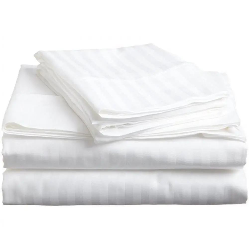 Beyaz yatak çarşafı 210 TC çizgili pamuk saten otel ve ev için türk pamuk otel tekstil toptan levha