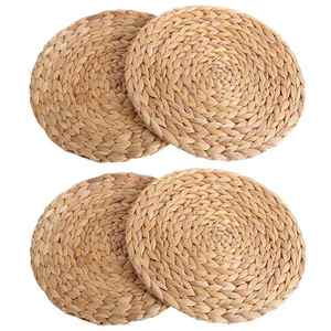 Alfombra redonda de jacinto de agua de pila alta abstracta natural de Vietnam - Product Image 2