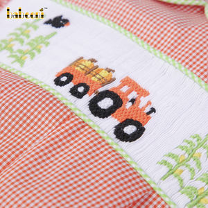 Vêtements pour garçons de luxe faits main en coton/élasthanne, style smocké, OEM/ODM, sur mesure, collection automne, vente en gros - BB2787 - Product Image 5