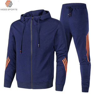 MESS SPORTS Men's Winter Casual Hoodies Two-Piece Sportswear Jogger <b>Tracksuit</b> Set Polyester/Cotton Four-Way Stretch Breathable - Product Image 4