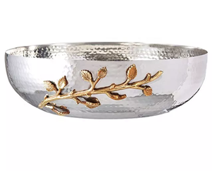 Bol de service génial pour la maison hôtel Restaurant bol à Fruits décor couleur argent design moderne en métal salade soupe plateau tables - Product Image 3