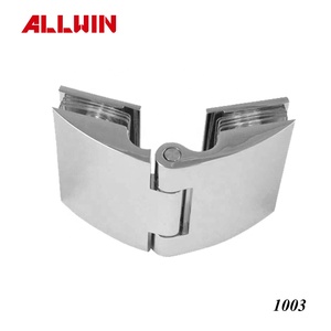 ALLWIN 1007 Bisagra semicircular de latón de 180 grados para puerta de gabinete, vidrio a vidrio, 73x100mm - Product Image 4