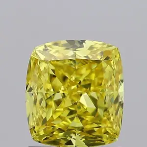 花式鲜艳的黄色钻石1.27ct VS1垫型切割IGI认证实验室培养石