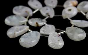 20 pièces, 1 brin, Quartz solaire naturel, pierre précieuse lisse en forme de poire, perles de Briolette pour la fabrication de bijoux - Product Image 2