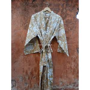 Hippie Bohemian Maxi Indian Cotton Floral Hand Block Print Women's Wholesale Beachwear Summer Nighty Long Robe Gown <b>Plus</b> <b>Size</b> - Product Image 5