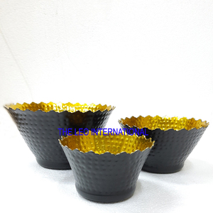Ensemble de 3 bols ronds en aluminium texturé martelé, finition noire, pour servir des fruits, décoration d'intérieur - Product Image 6