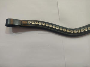 Bandes de front en cuir avec chaîne de coupe meilleure qualité cristaux faits à la main bande de front de cheval en cuir décoratif - Product Image 3