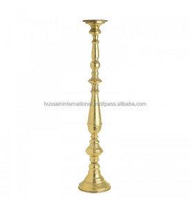 Handmade <b>Tall</b> Gold Plated Metal <b>Candle</b> Stand Elegant Wedding Use <b>Candle</b> Holder - Product Image 2