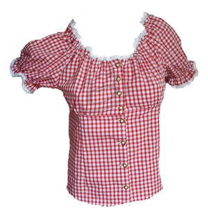 <b>Checked</b> Adult Young Girls Ladies <b>Women</b> Pure 100% Cotton <b>Flannel</b> <b>Checked</b> Tartant Plaid <b>Shirts</b> (German Bavarian Garments <b>Shirts</b>) - Product Image 2