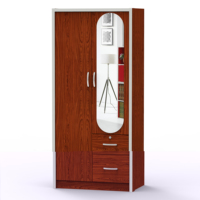 Puertas de Armario de Madera de Alta Calidad y Bajo Precio con Espejo, Diseño Contemporáneo para Dormitorio, Hotel, Villa, Muebles para el Hogar, Modelo 1272