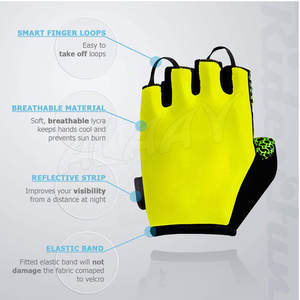 Respirant unisexe demi-doigt gants de cyclisme réglable crochet boucle fermeture polyuréthane enduit pour Sports de plein air moto - Product Image 2