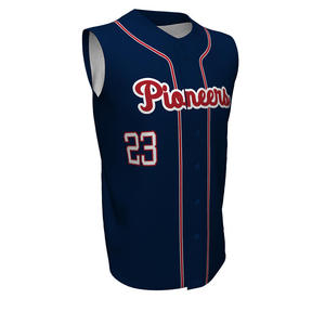 Camisetas de béisbol promocionales personalizadas con bordado y sublimación 100% poliéster OEM - Product Image 1
