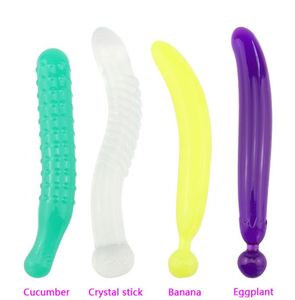 Langer <span class=keywords><strong>Dildo</strong></span> Masturbator in Bananen- oder Gurkenform Realistischer Großer Penis Sexspielzeug für Frauen - Product Image 1