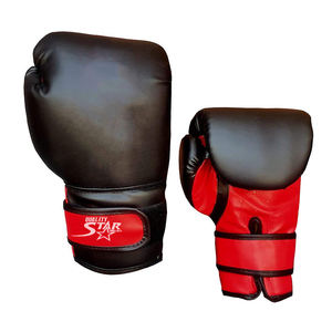 ถุงมือมวยสำหรับผู้ใหญ่ชายและหญิง,ถุงมือมวยย้อมสีดำแดงแบบเรียบ - Product Image 5