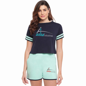 Ensemble de T-Shirt décontracté pour femmes, vêtements de nuit courts, grande taille, promo, été - Product Image 1
