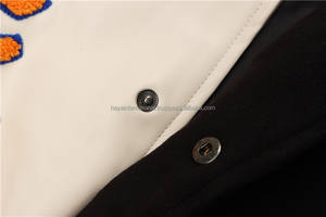 เสื้อแจ็กเก็ตทีม HIVJ197ลำลองแขนยาวหนังแท้ของผู้ชายผ้ากำมะหยี่ปักสองสี - Product Image 4