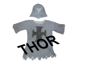 Disfraz de armadura Medieval, Camisa con capucha, talla única, Plata pulida, armadura de aluminio - Product Image 6