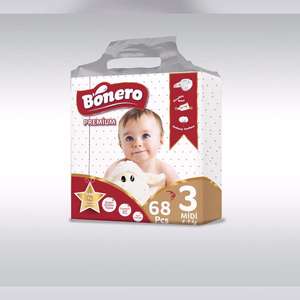 BONERO Pañal de bebé elástico desechable de alta calidad Precio competitivo Fabricante de Turquía Tamaño M - Product Image 1